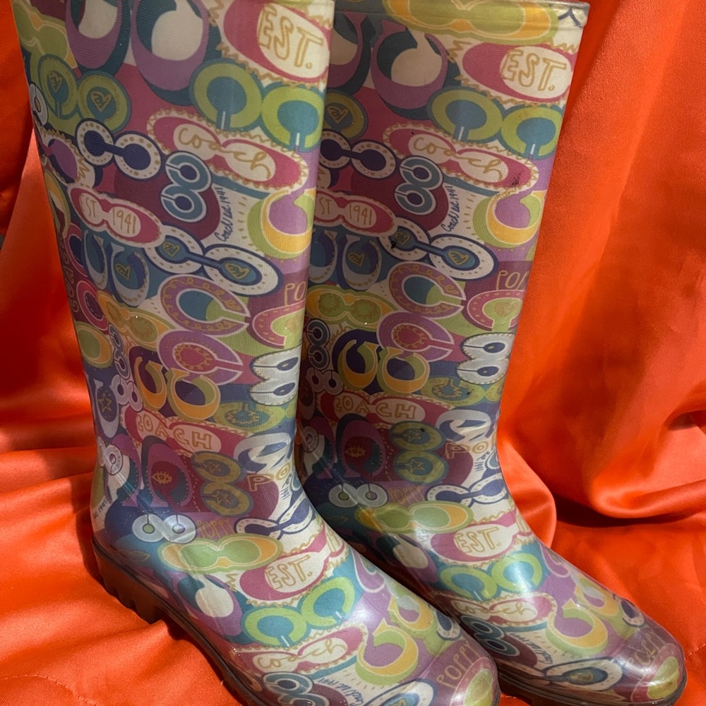 Coach Rain boots size 7